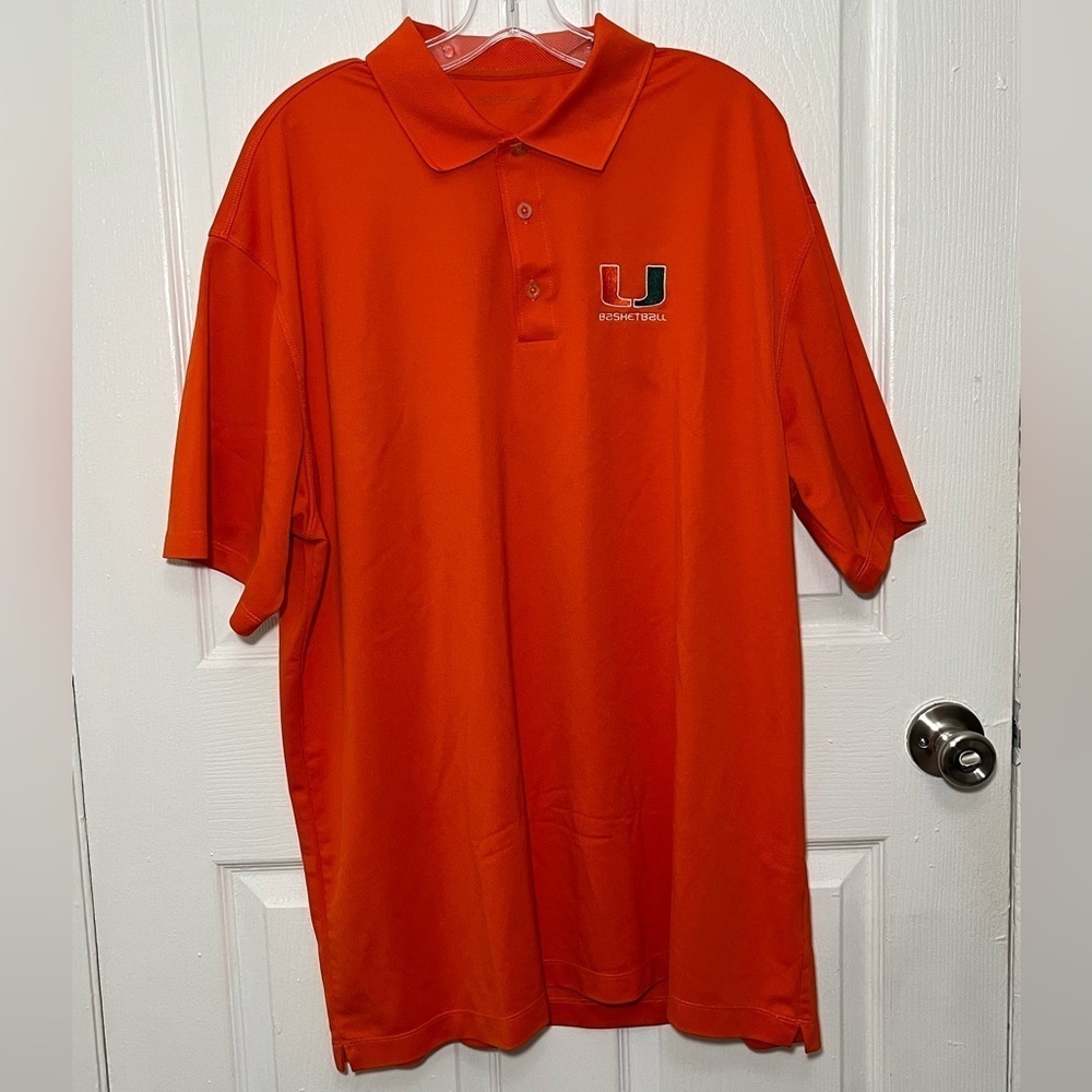 NIKE University of Miami Basketball Golf Men’s Polo Shirt | size XXL